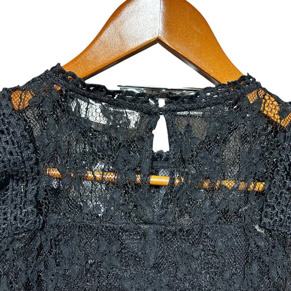 Mustard Seed Womens S Black Lace Sleeveless Coquette Feminine Romantic Boho - Picture 6 of 11